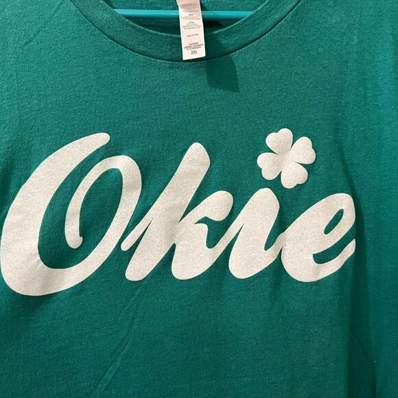 Size 2XL - Green Short Sleeve "Okie" St. Patty's T-Shirt - Picture 3 of 7